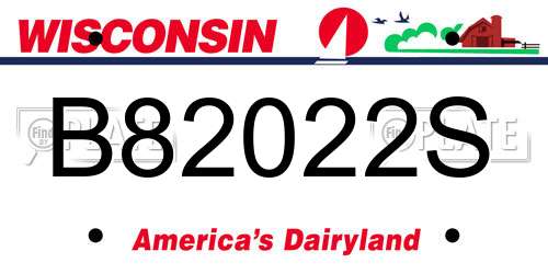 B82022S Wisconsin License Plate