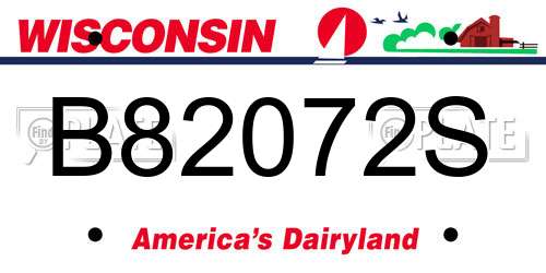 B82072S Wisconsin License Plate