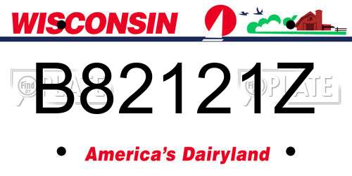 B82121Z Wisconsin License Plate