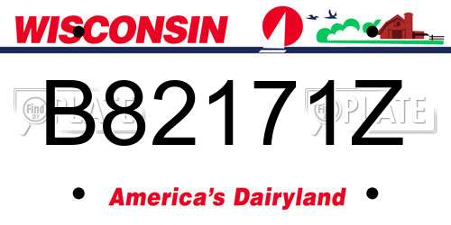 B82171Z Wisconsin License Plate
