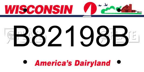 B82198B Wisconsin License Plate
