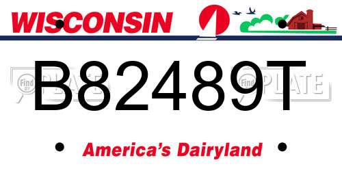 B82489T Wisconsin License Plate