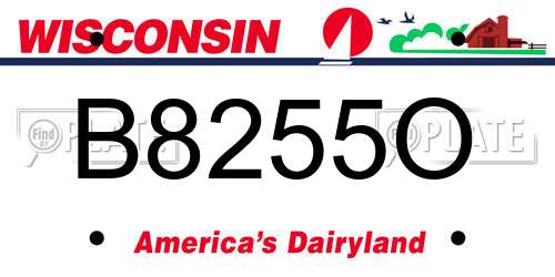 B8255O Wisconsin License Plate