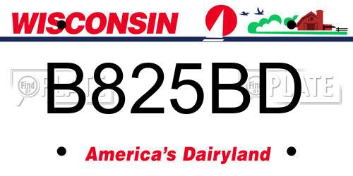 B825BD Wisconsin License Plate