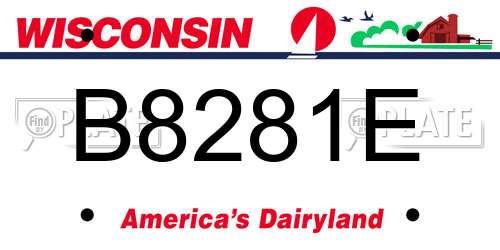 B8281E Wisconsin License Plate