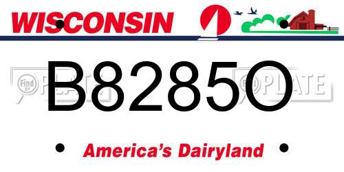 B8285O Wisconsin License Plate