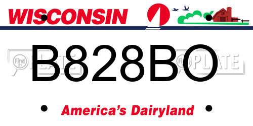 B828BO Wisconsin License Plate