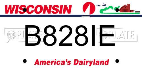 B828IE Wisconsin License Plate
