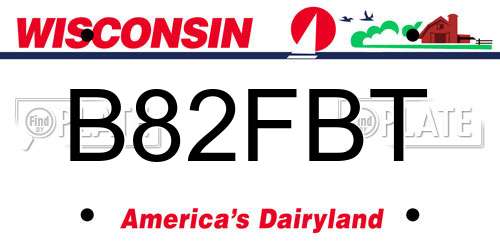 B82FBT Wisconsin License Plate