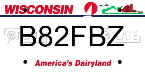 B82FBZ Wisconsin License Plate