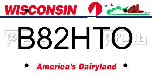 B82HTO Wisconsin License Plate