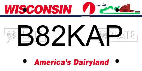 B82KAP Wisconsin License Plate