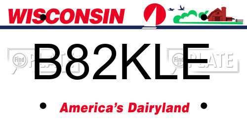 B82KLE Wisconsin License Plate