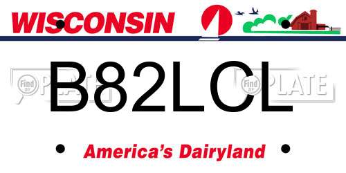B82LCL Wisconsin License Plate