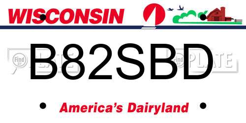 B82SBD Wisconsin License Plate