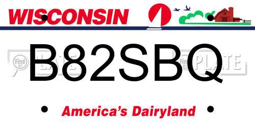 B82SBQ Wisconsin License Plate