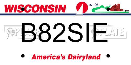 B82SIE Wisconsin License Plate