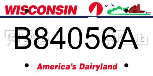B84056A Wisconsin License Plate