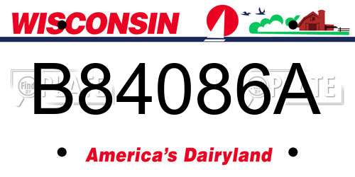 B84086A Wisconsin License Plate
