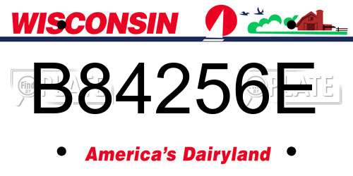B84256E Wisconsin License Plate