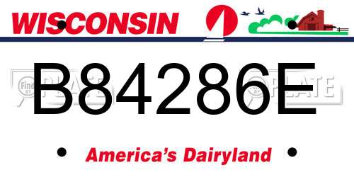 B84286E Wisconsin License Plate