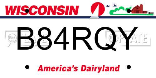 B84RQY Wisconsin License Plate