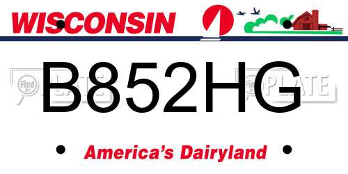 B852HG Wisconsin License Plate