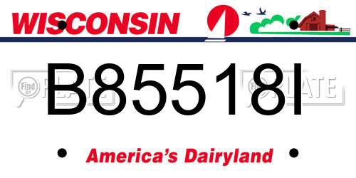 B85518I Wisconsin License Plate