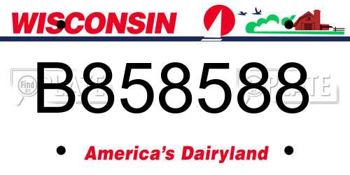B858588 Wisconsin License Plate