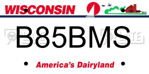 B85BMS Wisconsin License Plate