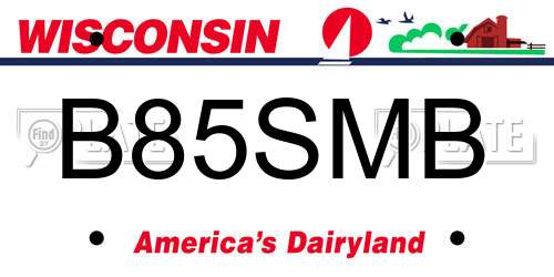 B85SMB Wisconsin License Plate