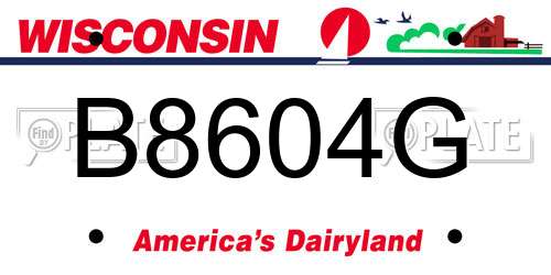 B8604G Wisconsin License Plate