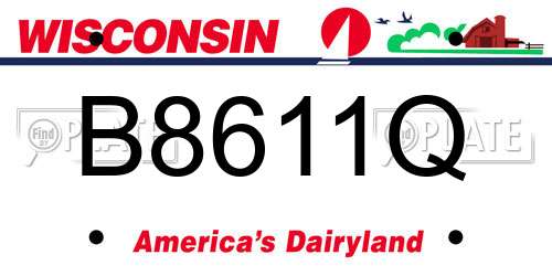 B8611Q Wisconsin License Plate