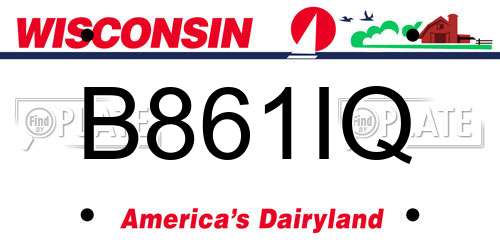 B861IQ Wisconsin License Plate