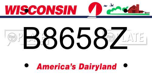 B8658Z Wisconsin License Plate