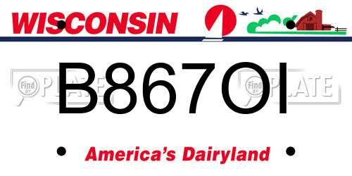 B867OI Wisconsin License Plate