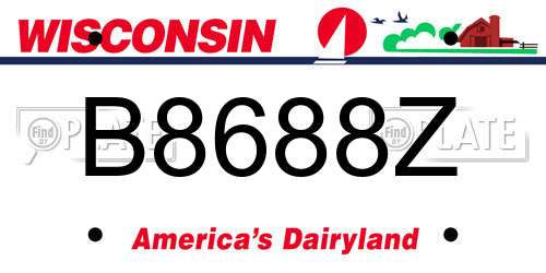 B8688Z Wisconsin License Plate