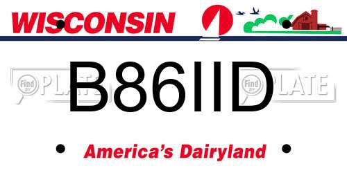 B86IID Wisconsin License Plate