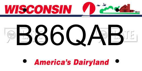 B86QAB Wisconsin License Plate