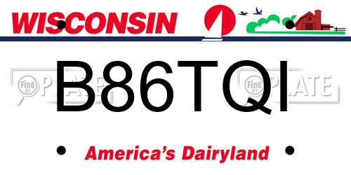 B86TQI Wisconsin License Plate