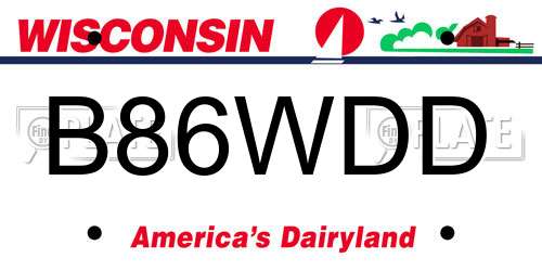 B86WDD Wisconsin License Plate
