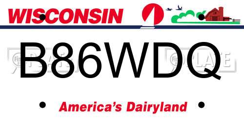 B86WDQ Wisconsin License Plate