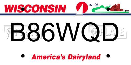 B86WQD Wisconsin License Plate
