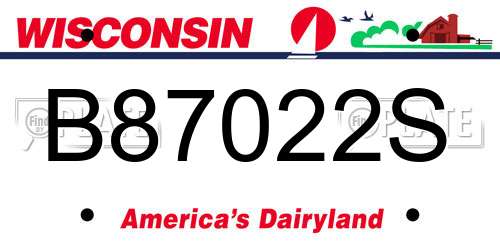 B87022S Wisconsin License Plate