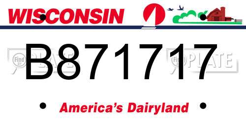B871717 Wisconsin License Plate