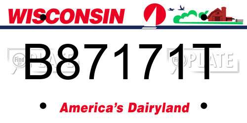B87171T Wisconsin License Plate