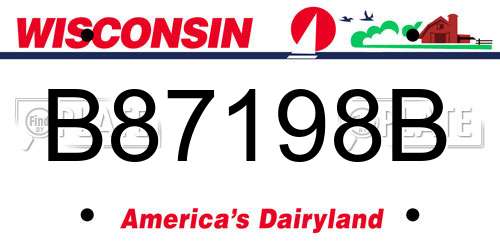 B87198B Wisconsin License Plate