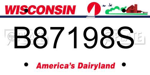 B87198S Wisconsin License Plate