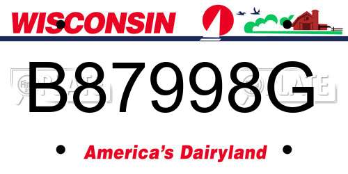 B87998G Wisconsin License Plate