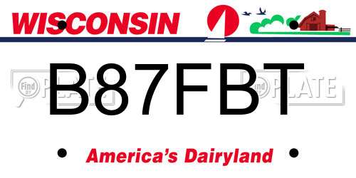 B87FBT Wisconsin License Plate